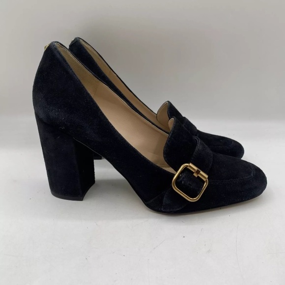 Sam Edelman Black Heels with Gold Buckle - Picture 1 of 9